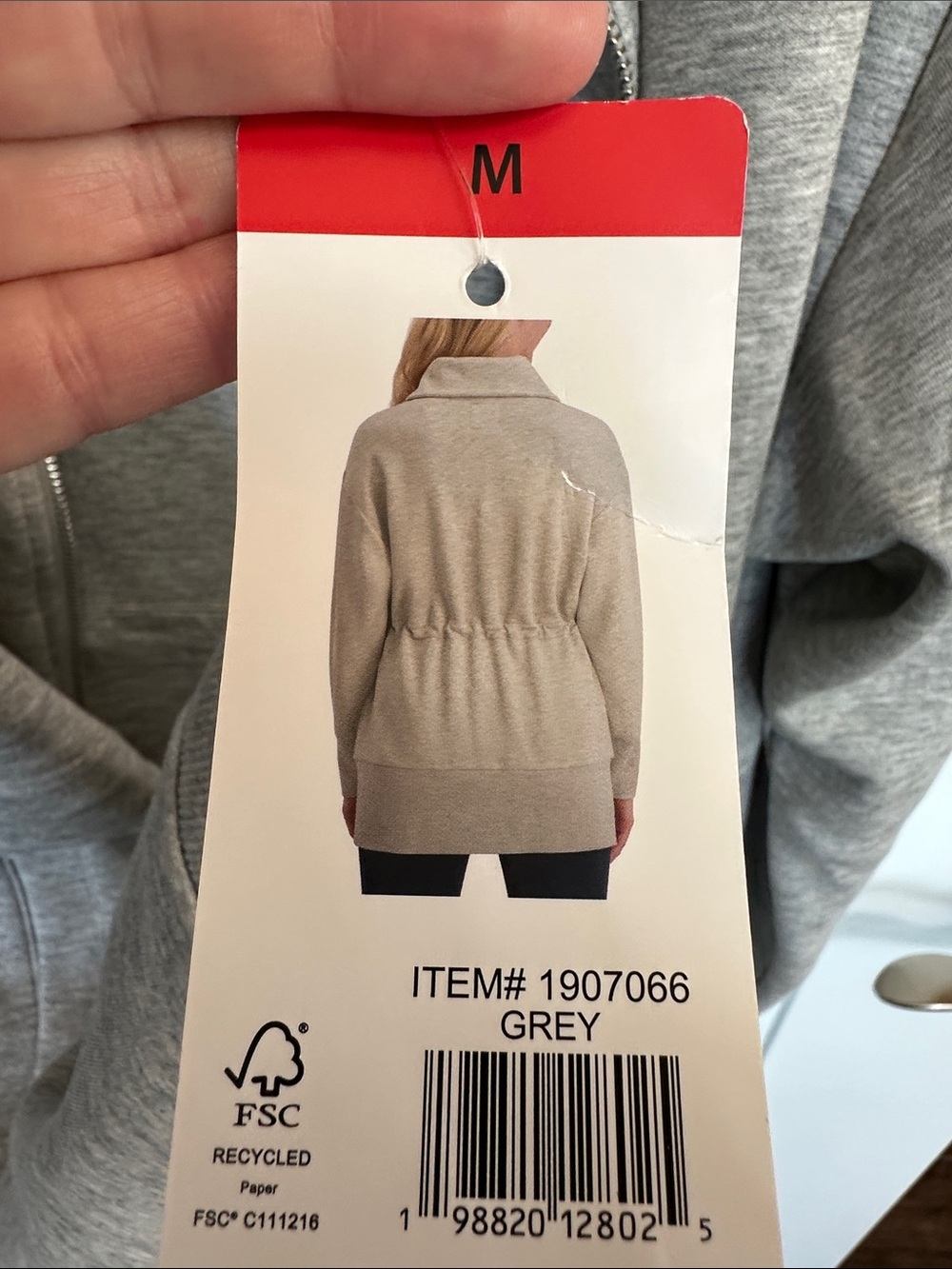 NWT Converse Heather Gray Zip-Up Sweatshirt Jacket Medium - Picture 3 of 7